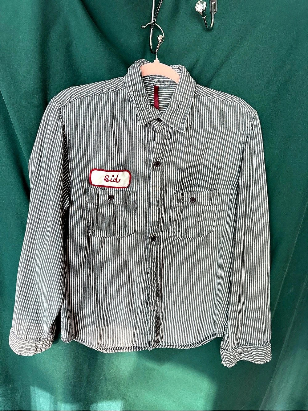 Sid Striped Utility shirt in Gray & White